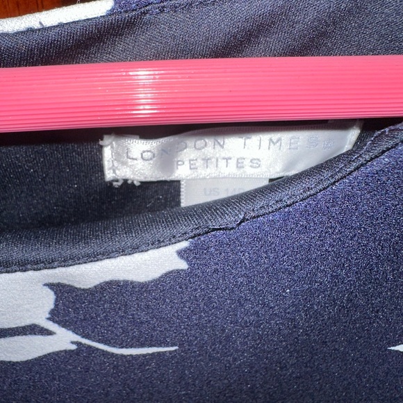 London Times Navy Pattern Dress - Picture 4 of 4